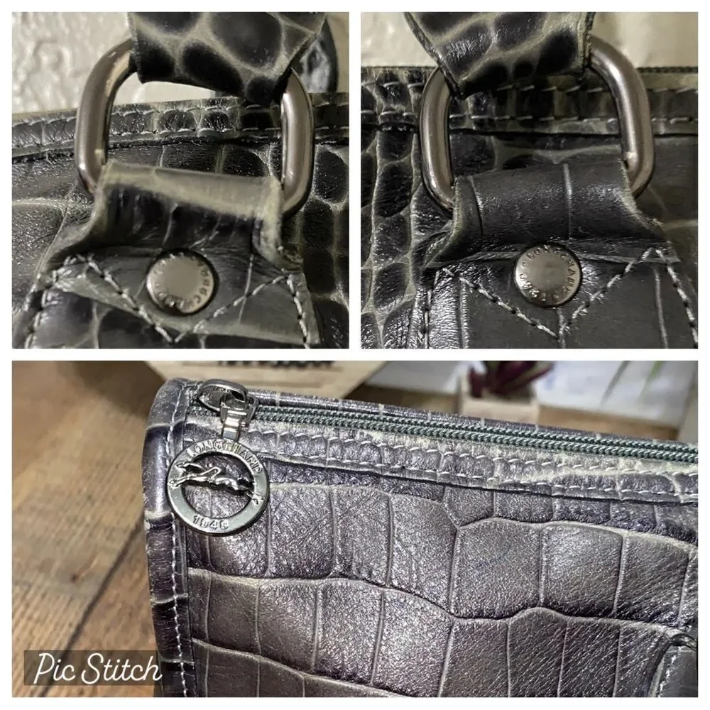 Longchamp croc embossed